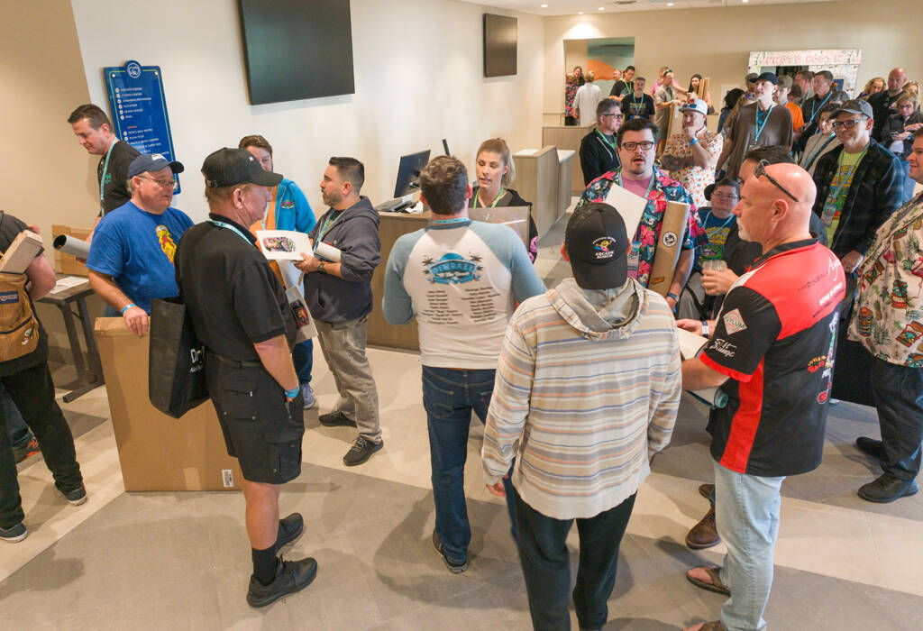 The start of the line for the autograph session