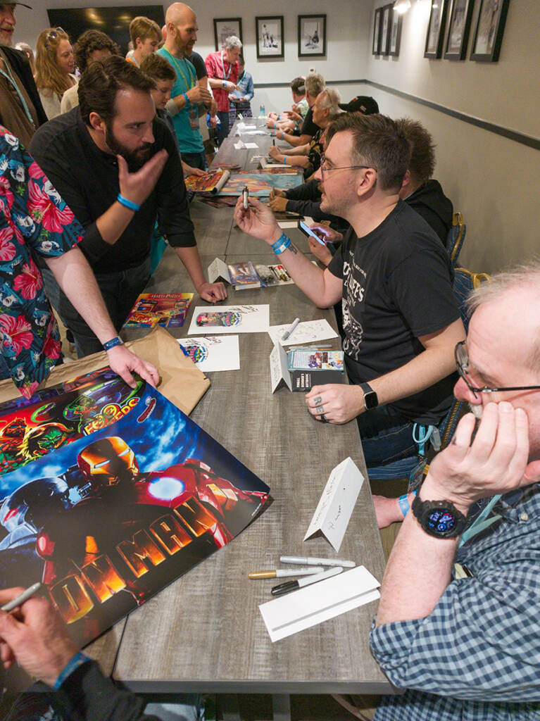 Jack Danger and Dwight Sullivan were amongst the VIPs signing items