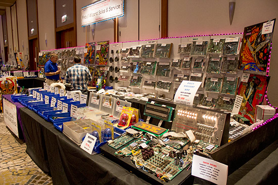 At the other end, Pinball Wizard Sales and Service had lots of pinball components and PCBs
