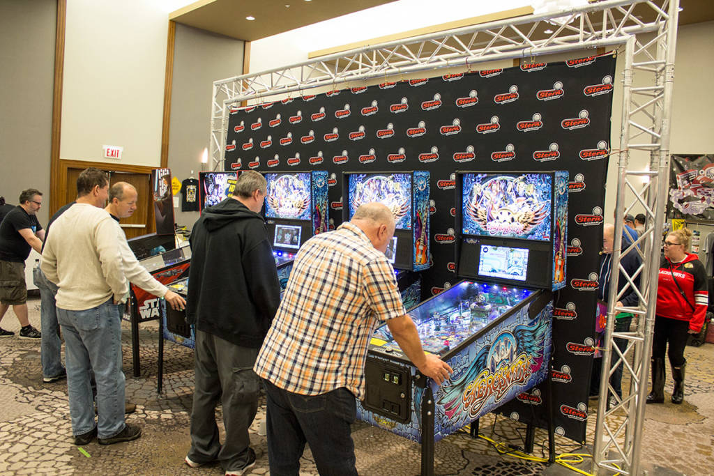 Part of the Stern Pinball stand with Aerosmith and Star Wars