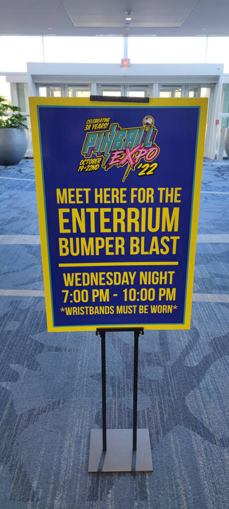 Free shuttle buses take Pinball Expo guests to Enterrium for the Bumper blast party