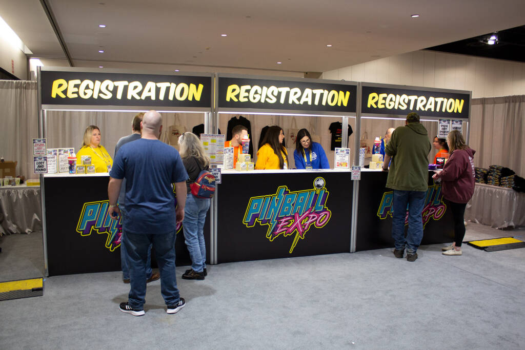 The show registration desk