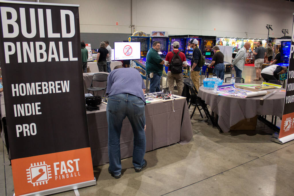 FAST Pinball had a large stand to showcase both their pinball controller boardset and some of the games built with it