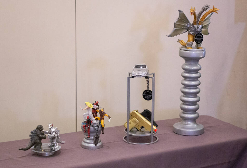 The trophies for the main Flip Out tournament