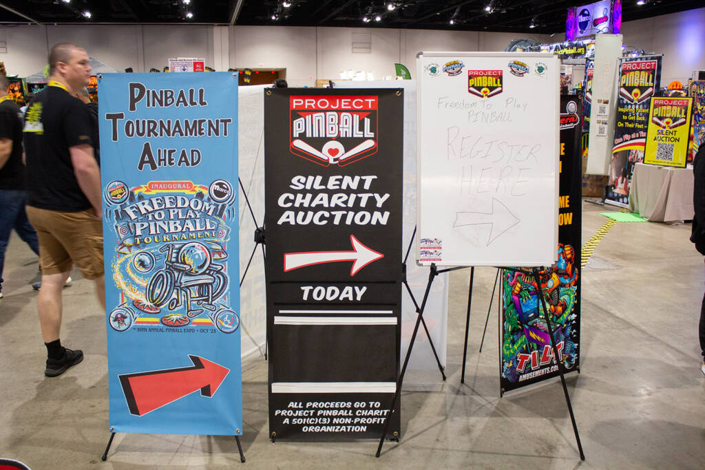 Porject Pinball were running a silent auction fundraiser with scores of one-of-a-kind items available