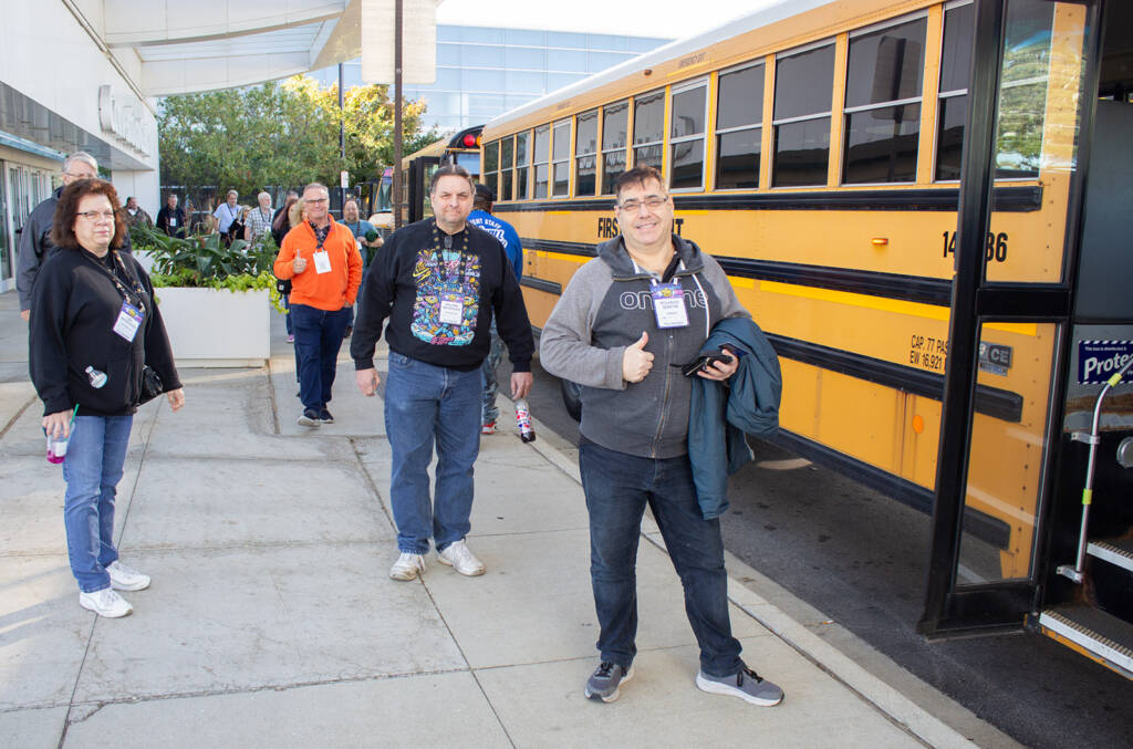 Rolando is first on the bus today