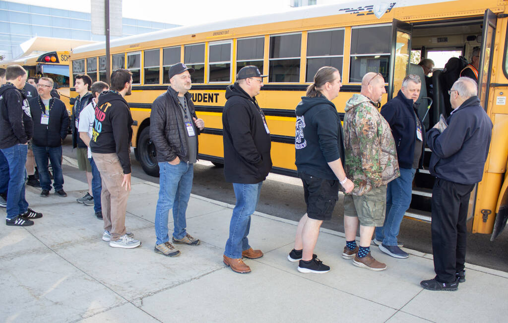 Rob Berk welcomed all the tour guests as they boarded the bus