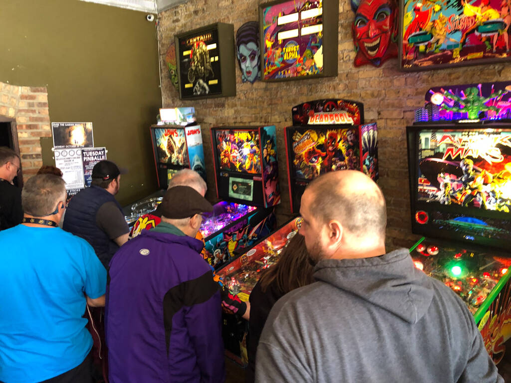Some of the pinballs at Logan Arcade