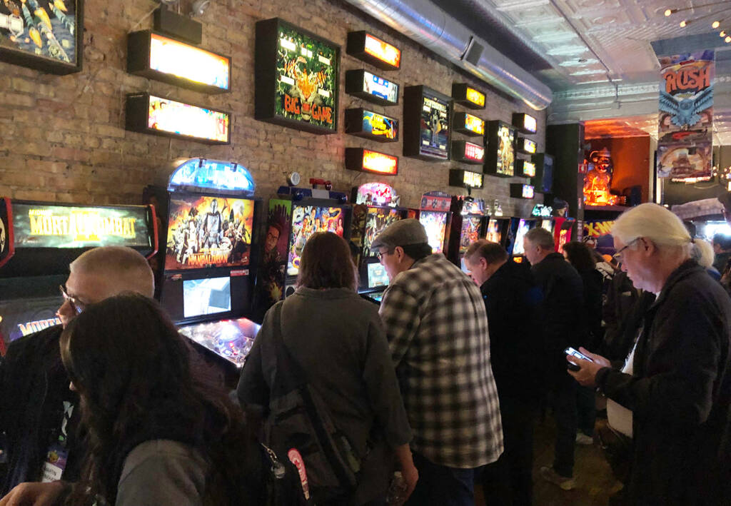 Some of the pinballs at Logan Arcade