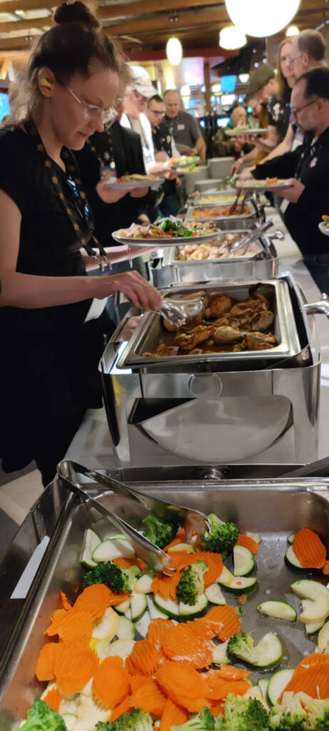 Some of the hot buffet food