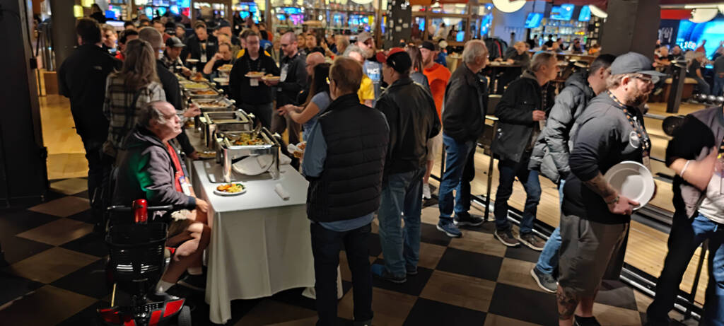 A hot buffet was available for all Pinball Expo guests