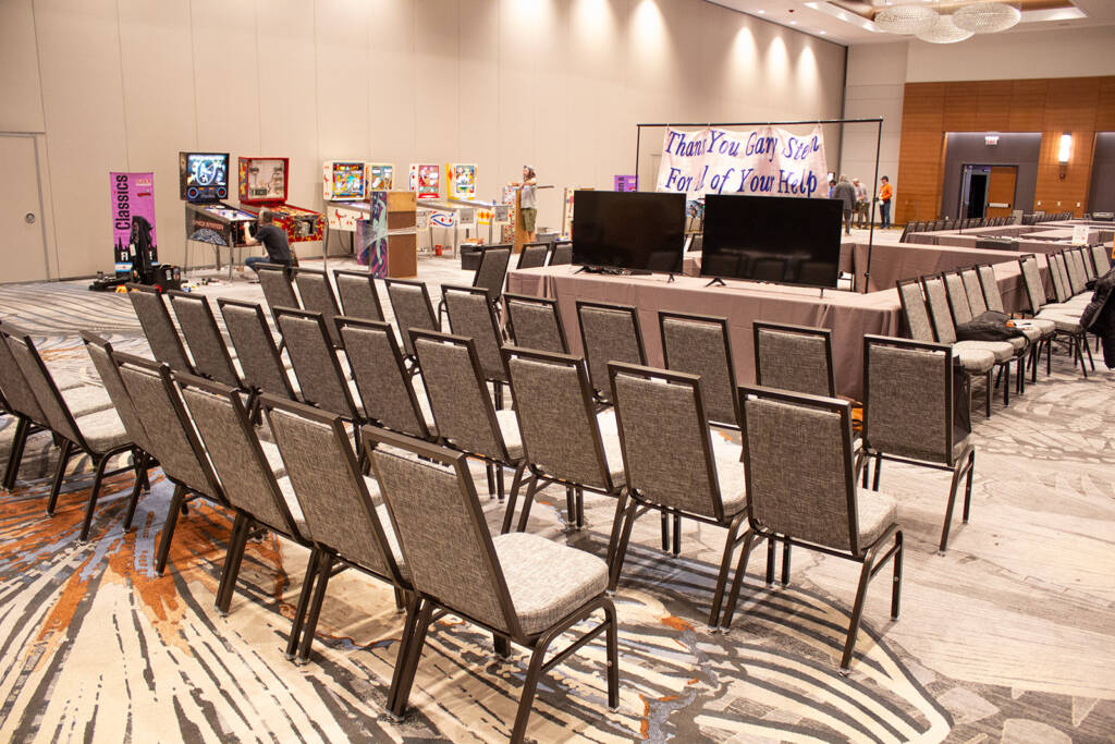The seating area for watching the live streaming