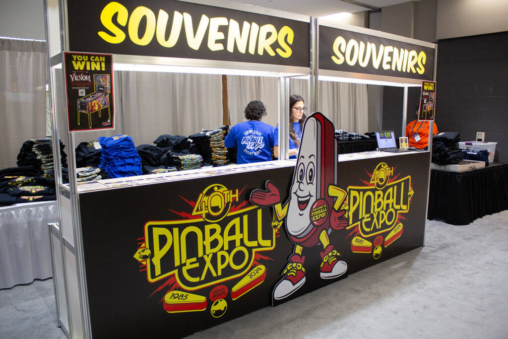 The on-the-day registration stand is now the souvenirs stand