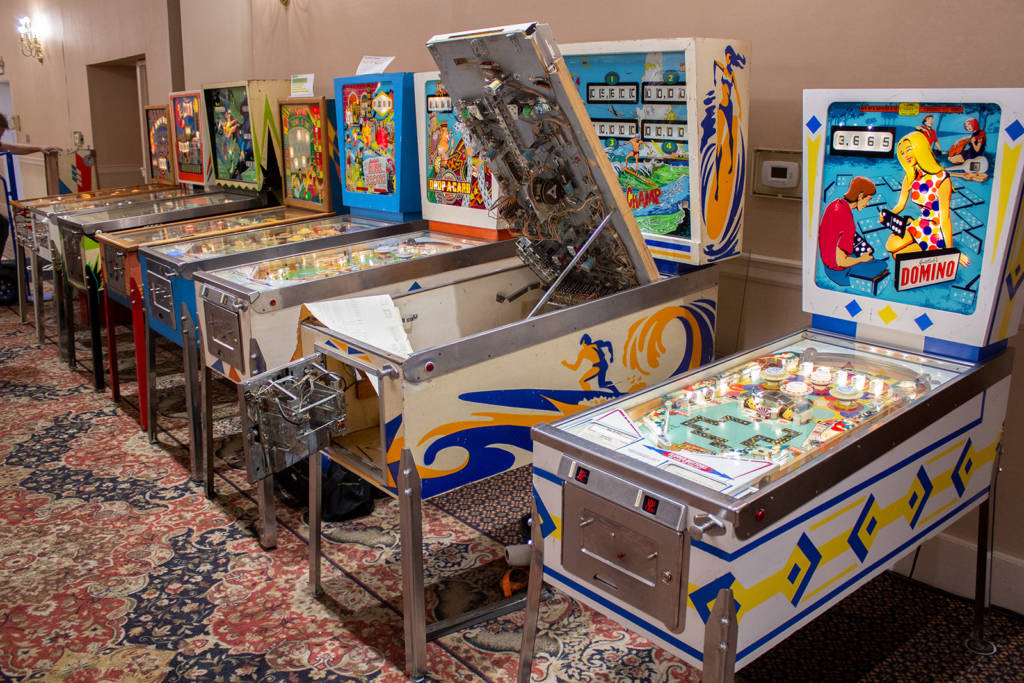 Some of the machines in the Free Play Room during set-up on Thursday