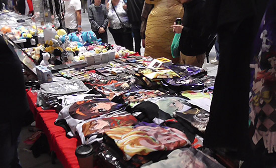 Masses of T-shirts were available on multiple stands