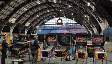 Pinballs being set up for Play Expo 2019