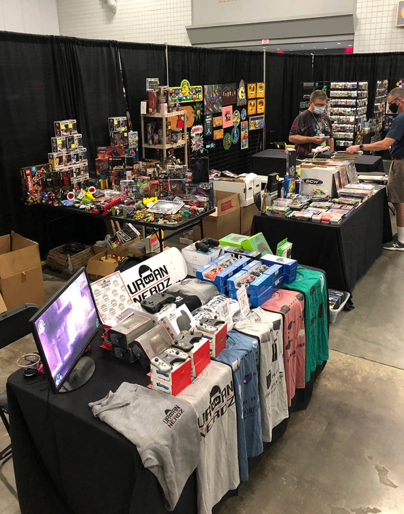 Some of the vendor stands in Hall D