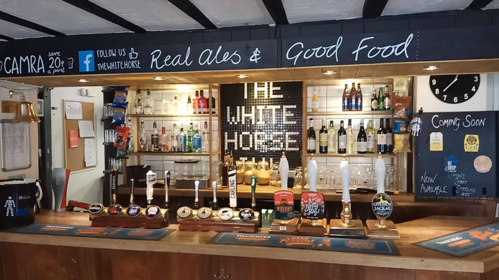 The bar at the White Horse Inn