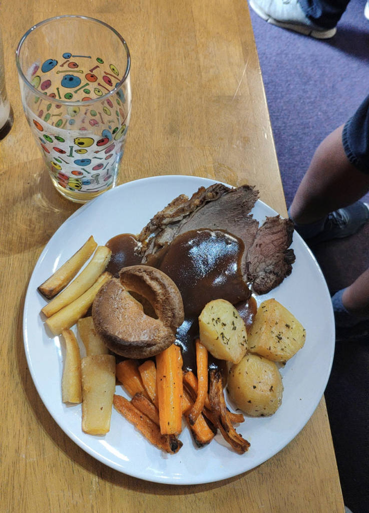 Sunday lunch - in this case the traditional roast beef