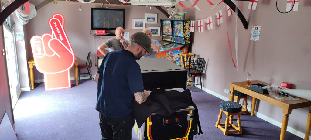 Setting up the first machines on Friday afternoon