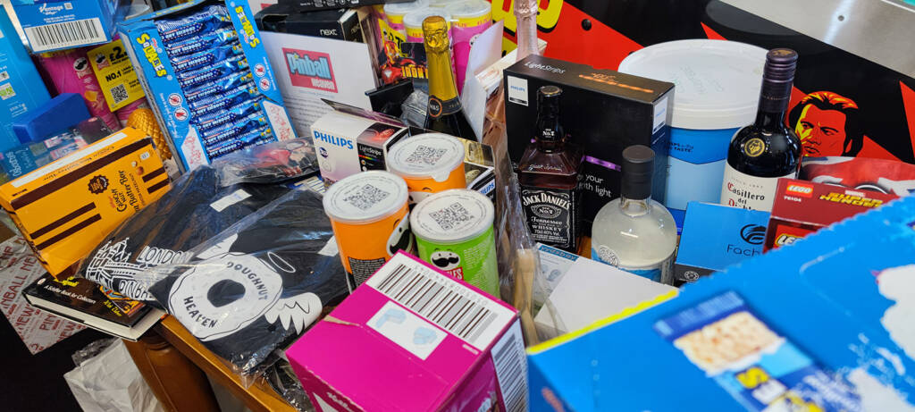 Some of the donated raffle prizes