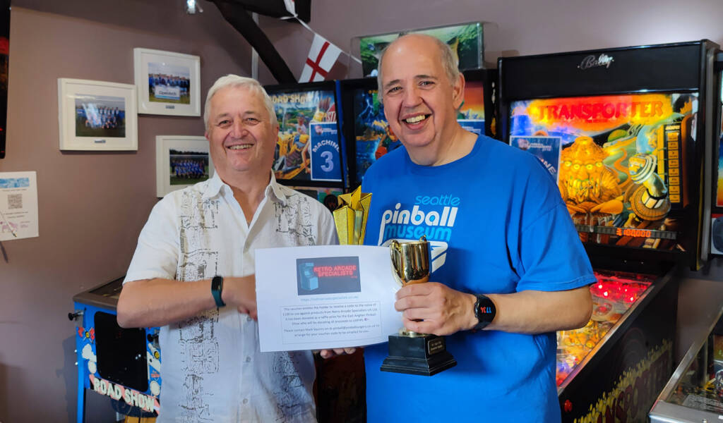 Winner of the UK Pinball Cup 2024, Martin Ayub