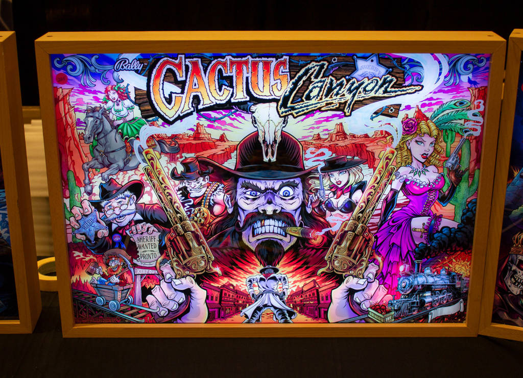 Brian Allen was showing his new Cactus Canyon backbox artwork