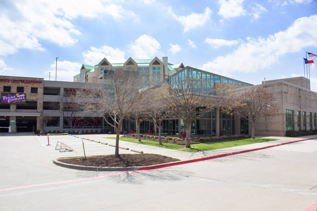The entrance to the Frisco Conference Center