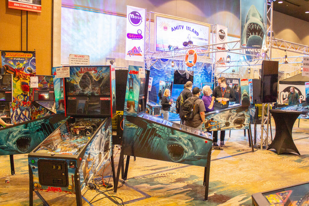 The Stern Pinball display had a definite Jaws theme this year