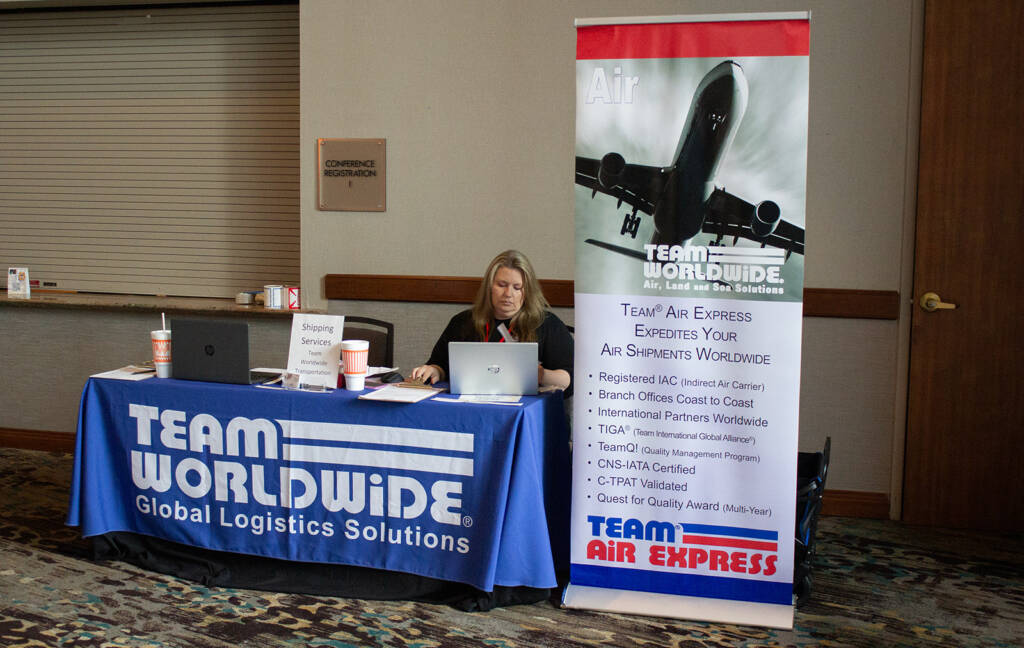 Team Worldwide were set up next to the registration booth to handle your shipping needs