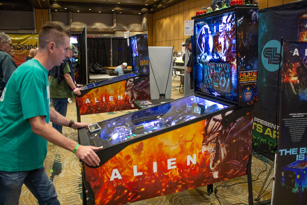 Pinball Brothers were represented by their USA division which brought these two Alien Ellen Ripley Edition machines