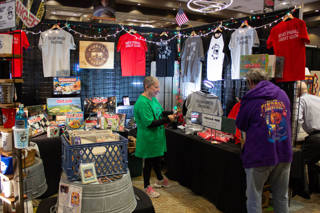 Pinball Wheezer's stand sold all kinds of branded clothing and accessories