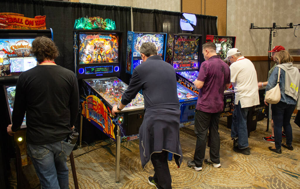 Hangar Pinball took a stand for their games in the front corner of the hall