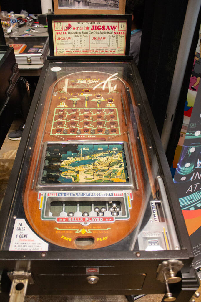 The History of Pinball display