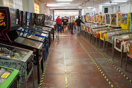 The first two rows of machines