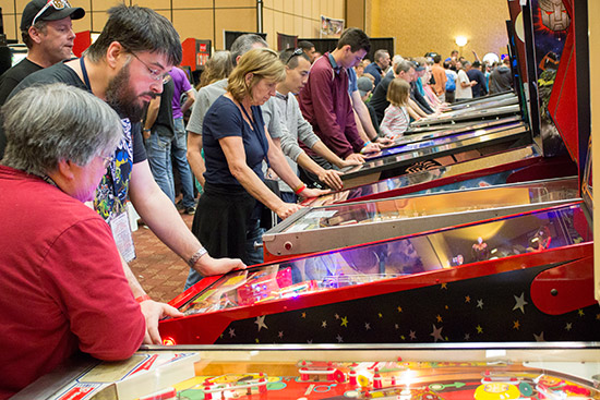 Visitors to the Texas Pinball Festival 2017