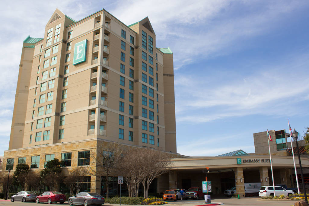 The venue for the Texas Pinball Festival 2019, the Embassy Suites in Frisco