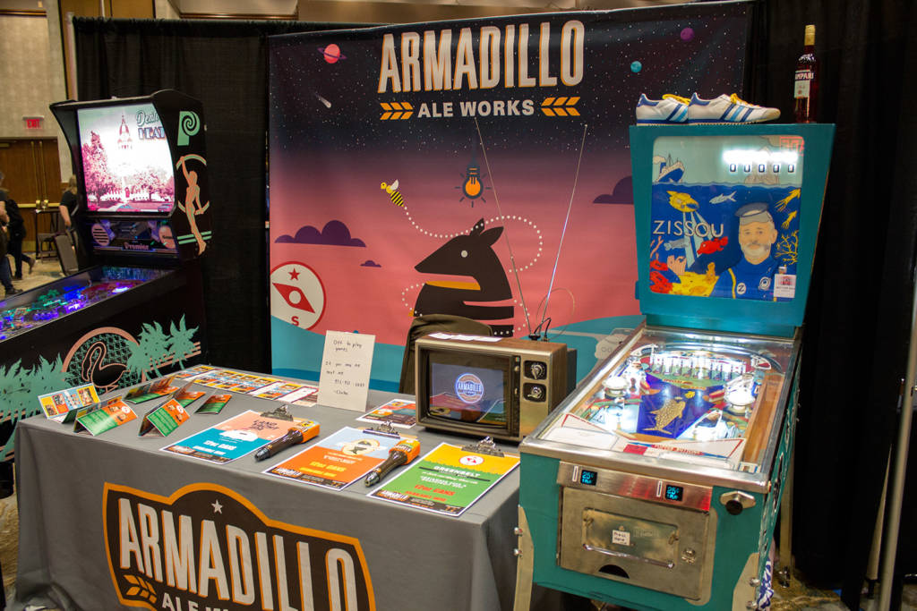 Armadillo Ale Works had a stand in the centre of the hall