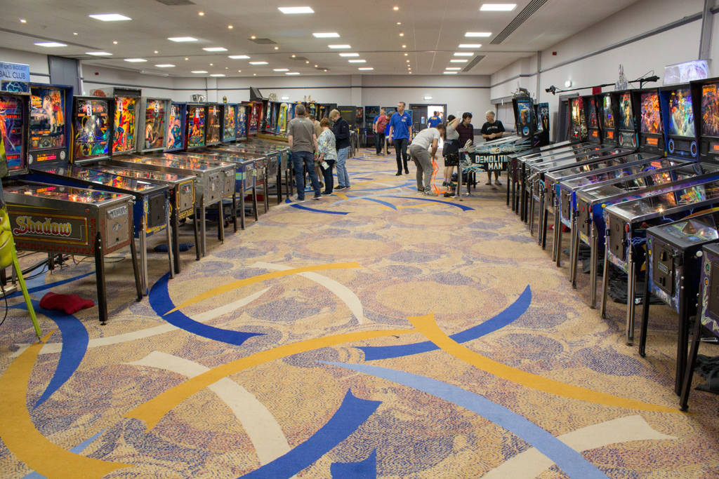 The aisle from the entrance to the tournament desk