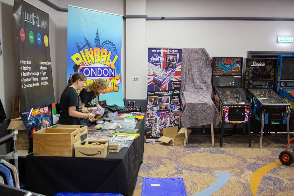 London Pinball were organising their stand too, with assorted parts, manuals and flyers