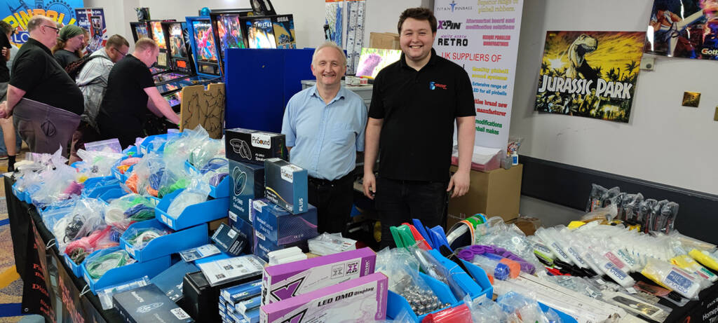 David Duncan and his father were ready with their Retro Arcade Specialists stand