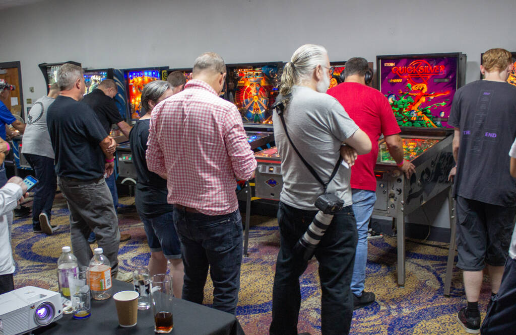 Qualifying play in the Pinball Classics tournament