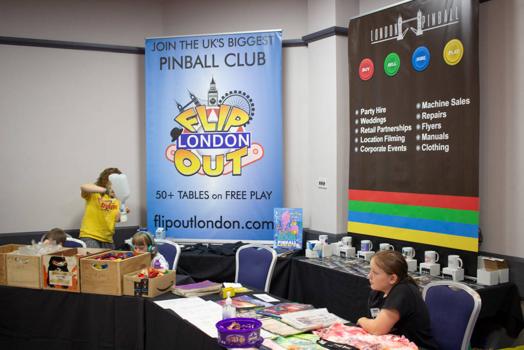 The Flip Out London and London Pinball stand