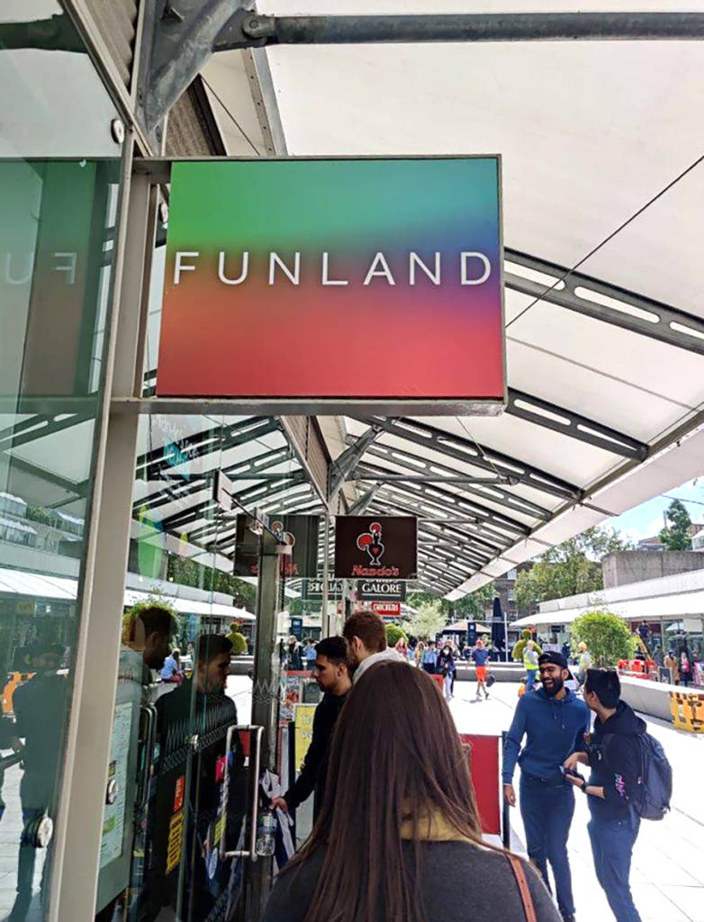 The sign outside Funland Arcade