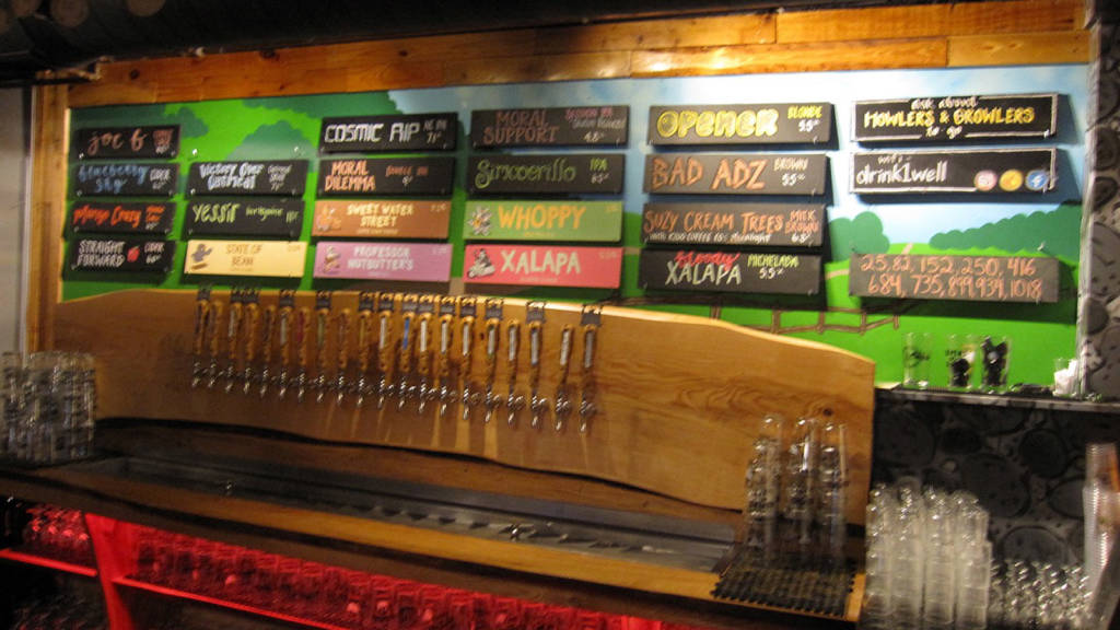 A large variety of craft beers to choose from