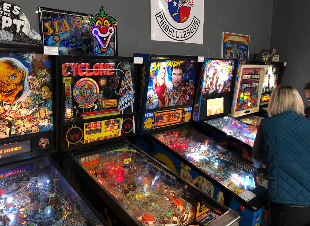 Pinballs in one of the game rooms