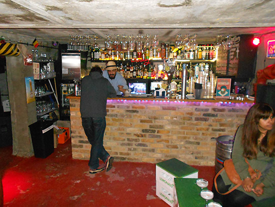 The downstairs bar