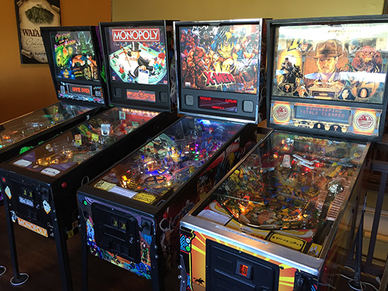 Four of the pinballs
