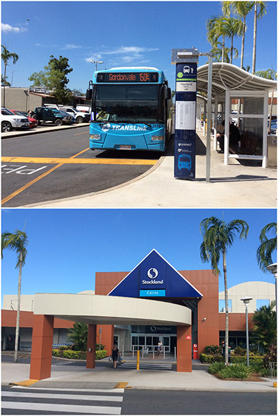Arriving at Stockland shopping mall