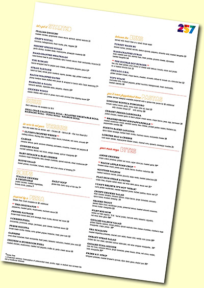 The food menu